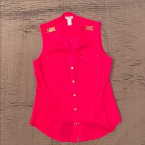 Caché Fuchsia Sleeveless Blouse